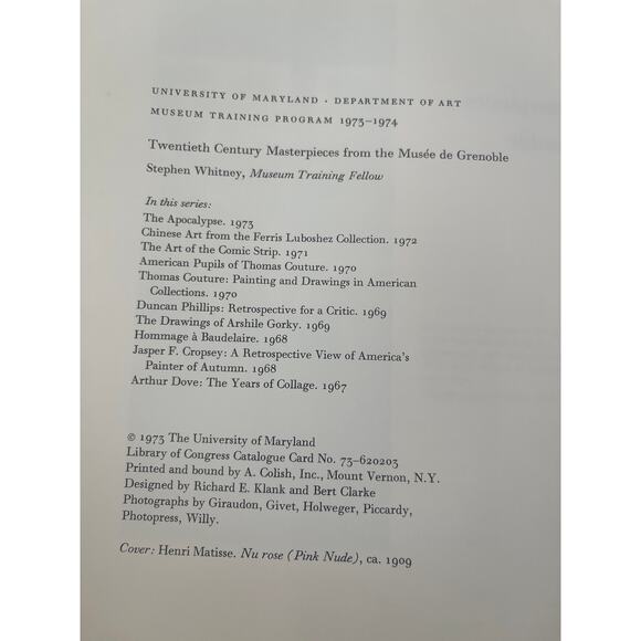 Twentieth Century Masterpieces from the Musee de Grenoble Art Book - Picture 3 of 6